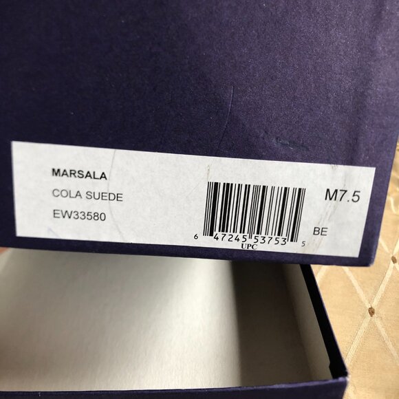 Stuart Weitzman  Brown suede heels, patent leather trim,gold accent, 7.5M NIB - Picture 6 of 7